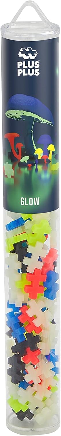 PLUS PLUS Building Blocks Toy - 100 Pieces, Glow in the Dark | Ages 5+ | STEM Learning 3