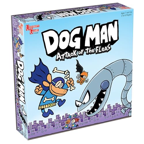 University Games Dog Man Attack of the Fleas Board Game for 2-6 Players | Model 07010 11