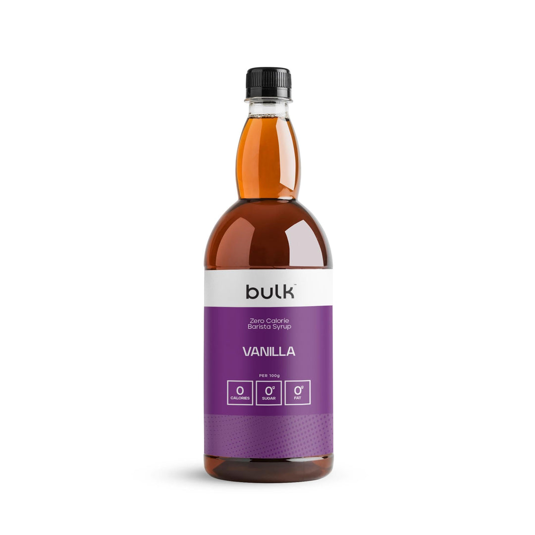 Bulk Zero Calorie Barista Syrup - Vanilla, 1 Litre, Sugar-Free, Fat-Free, Vegan Syrup for Coffee, Protein Shakes & Desserts