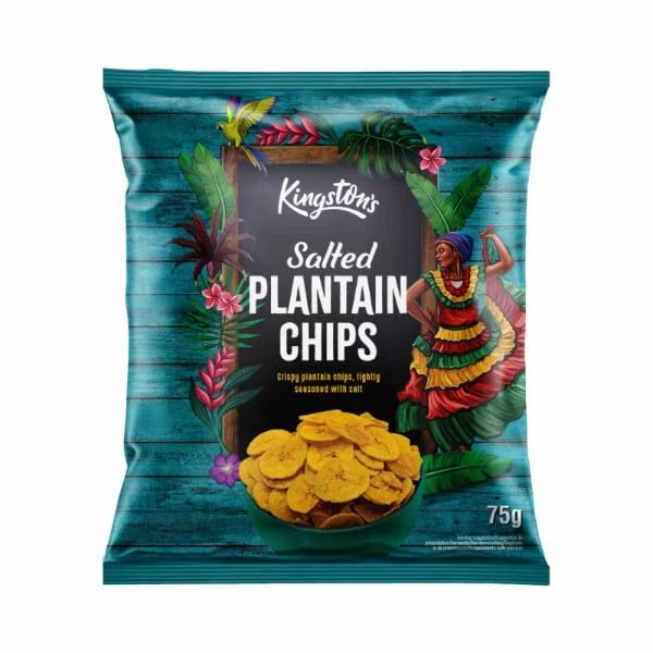 Kingston's Salted Plantain Chips - Crisps, 12 x 75g