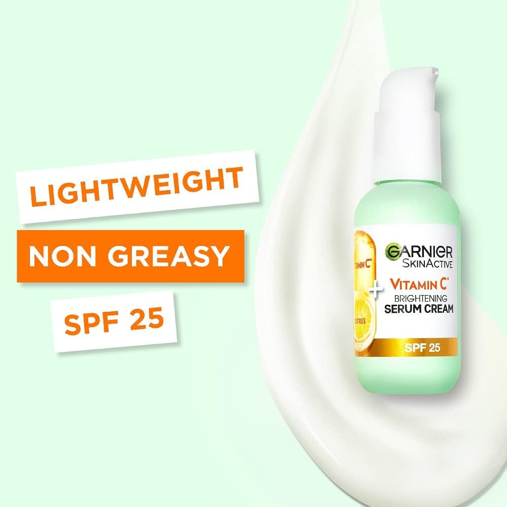 Garnier Vitamin C Serum Cream (50ml) - Brightening Face Moisturizer with 20% Vitamin C & SPF 25 2