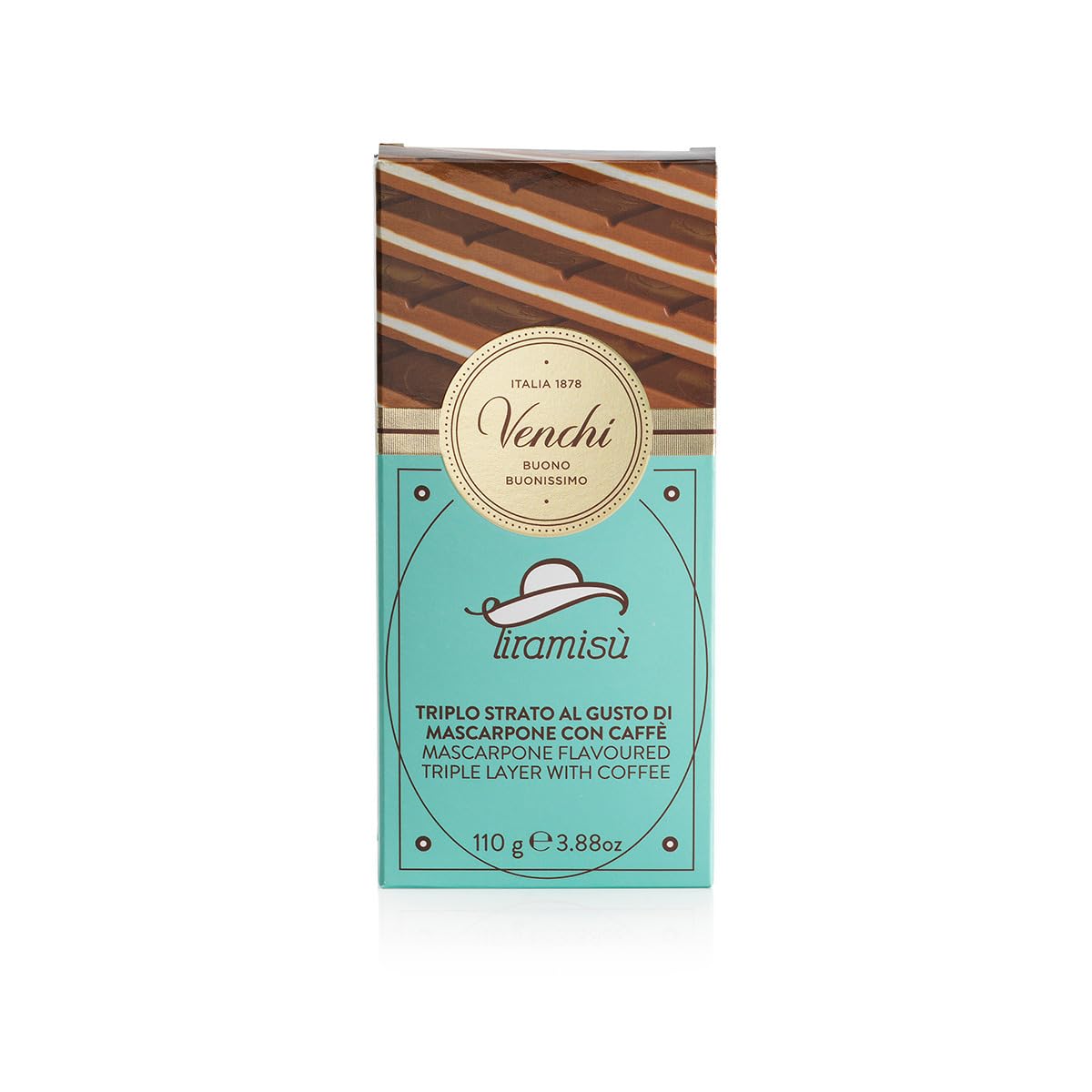 Venchi - Tiramisù Chocolate Bar, 110g Mascarpone Flavoured Chocolate with Coffee 2