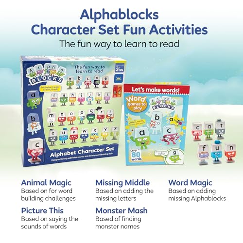 Alphablocks Alphabet Character Set - 26-Letter Educational Phonics Playset for Kids