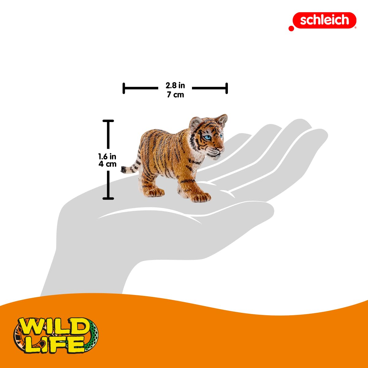SCHLEICH Tiger Cub Figurine - Hand-Painted Wildlife Animal Toy for Kids 2