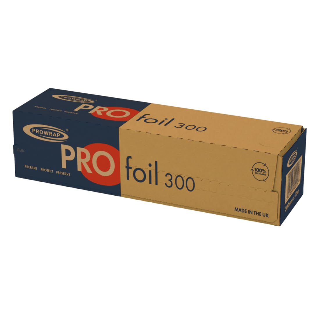 PROWRAP AX030 Aluminium Catering Foil - 300mm x 75m Roll | Pre-Cut Sheets 1