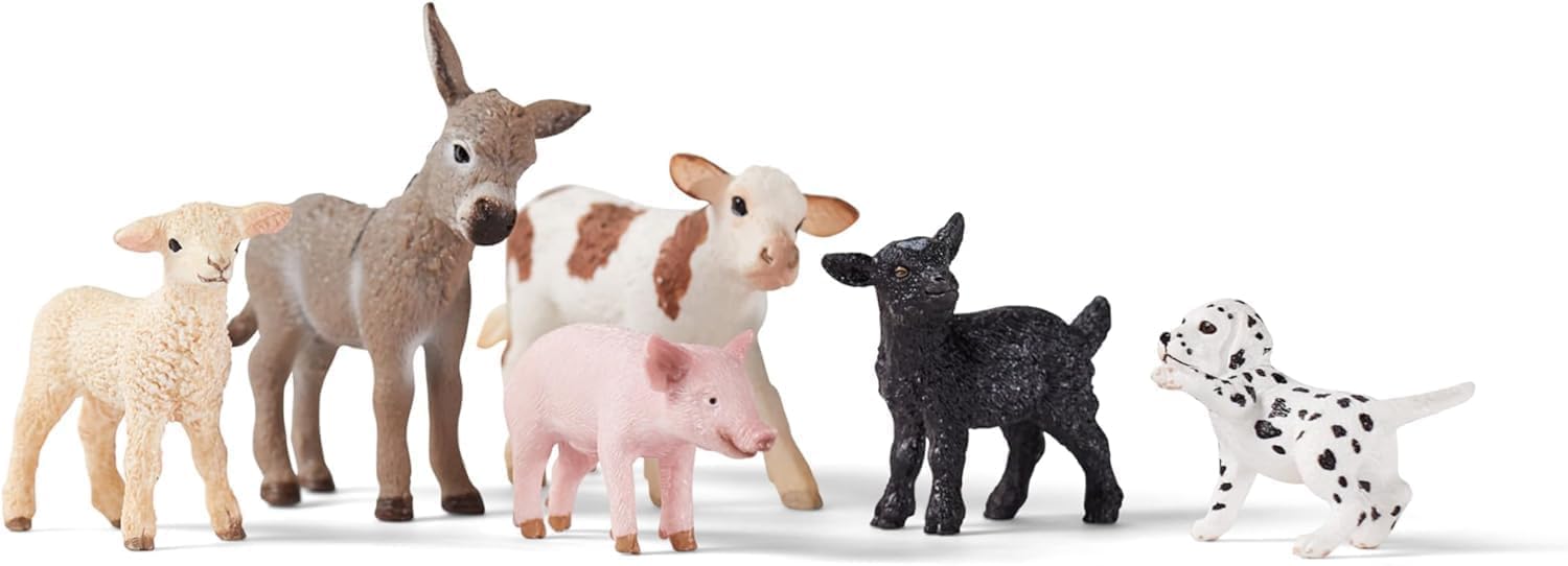 Schleich FARM WORLD 6 PC Baby Farm Animal Toy Bundle - Realistic Figurines for Kids 3+