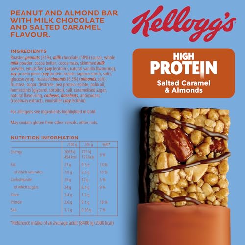 Kellogg’s High Protein Salted Caramel + Almond Snack Bar (4 x 35g)