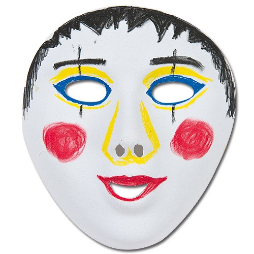 Baker Ross EK3083 Flocked Mask Kits - White, 18cm x 16cm, Pack of 8 | DIY Craft Accessory 4