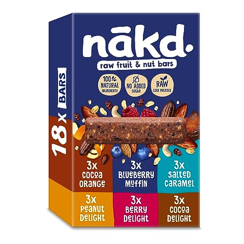 Nakd Raw Fruit & Nut Bar Variety Pack - 18 x 35g - Vegan, Gluten-Free, No Added Sugar