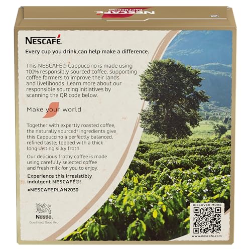 NESCAFÉ Gold Cappuccino Instant Coffee 12 x 15.5g Sachets - 100% Responsibly Sourced Coffee