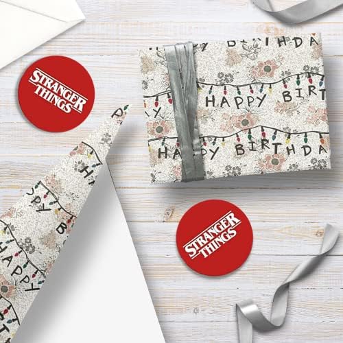 Danilo Promotions LTD Stranger Things Gift Wrapping Paper 2 Pack - 4 Sheets & 4 Tags | 70cm x 50cm 5