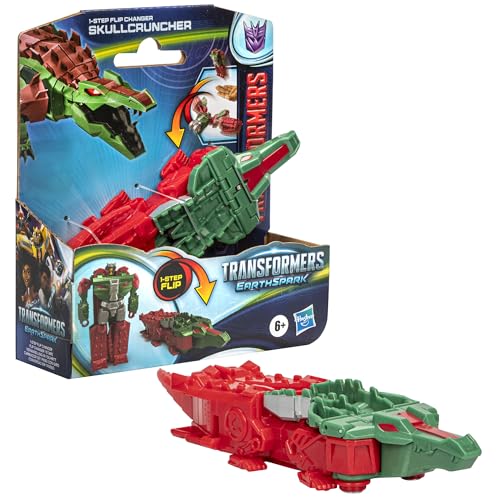 Transformers Earthspark Skullcruncher 1-Step Flip Changer Action Figure | 10cm Robot | Ages 6+ 2