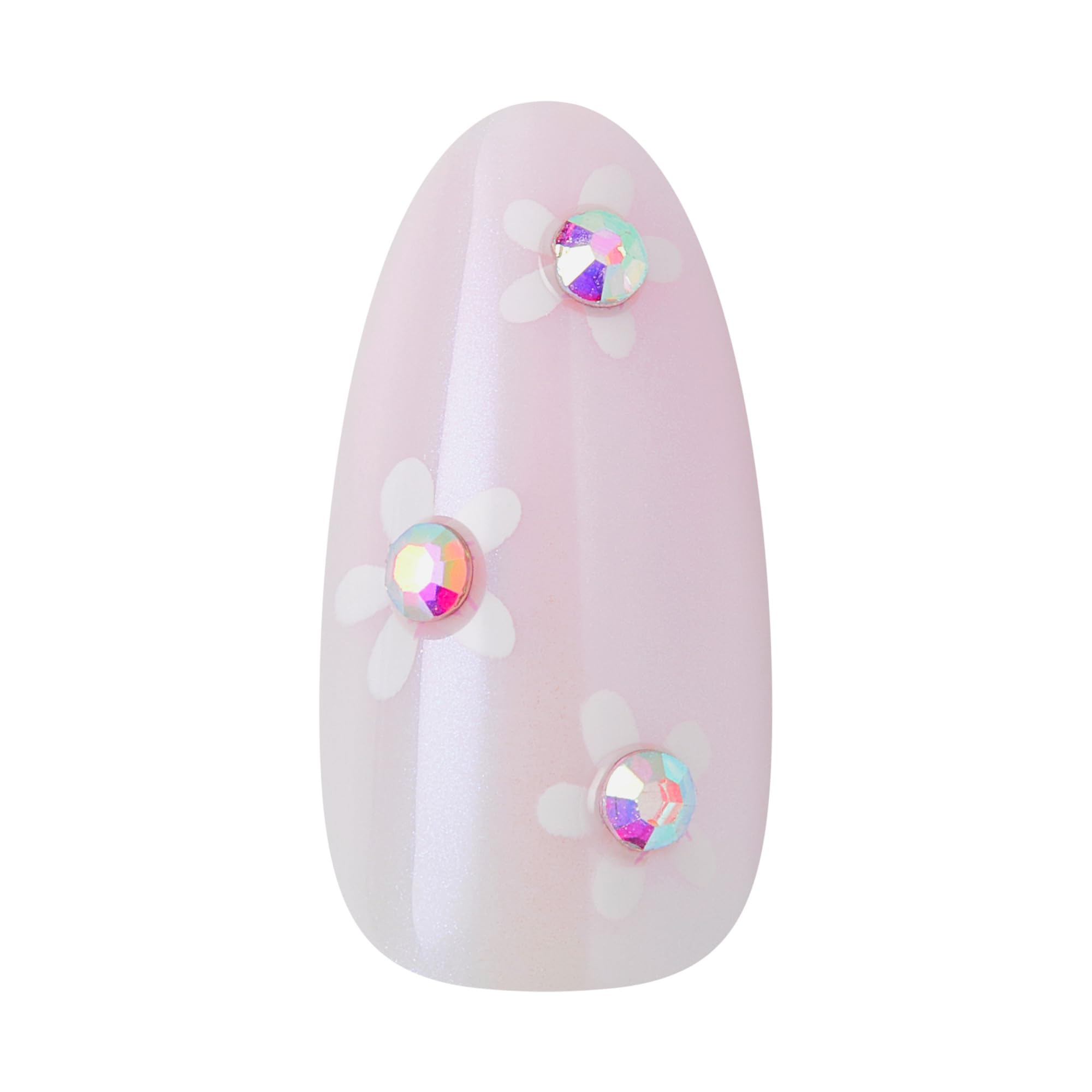 KISS GLAM JEWEL NAILS - Breeze of Bliss | White Almond Medium | 32 Nails 5