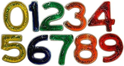 Playlearn Squidgy Sparkly Numbers 10 Pack Sensory Gel Shapes (0-9) 1