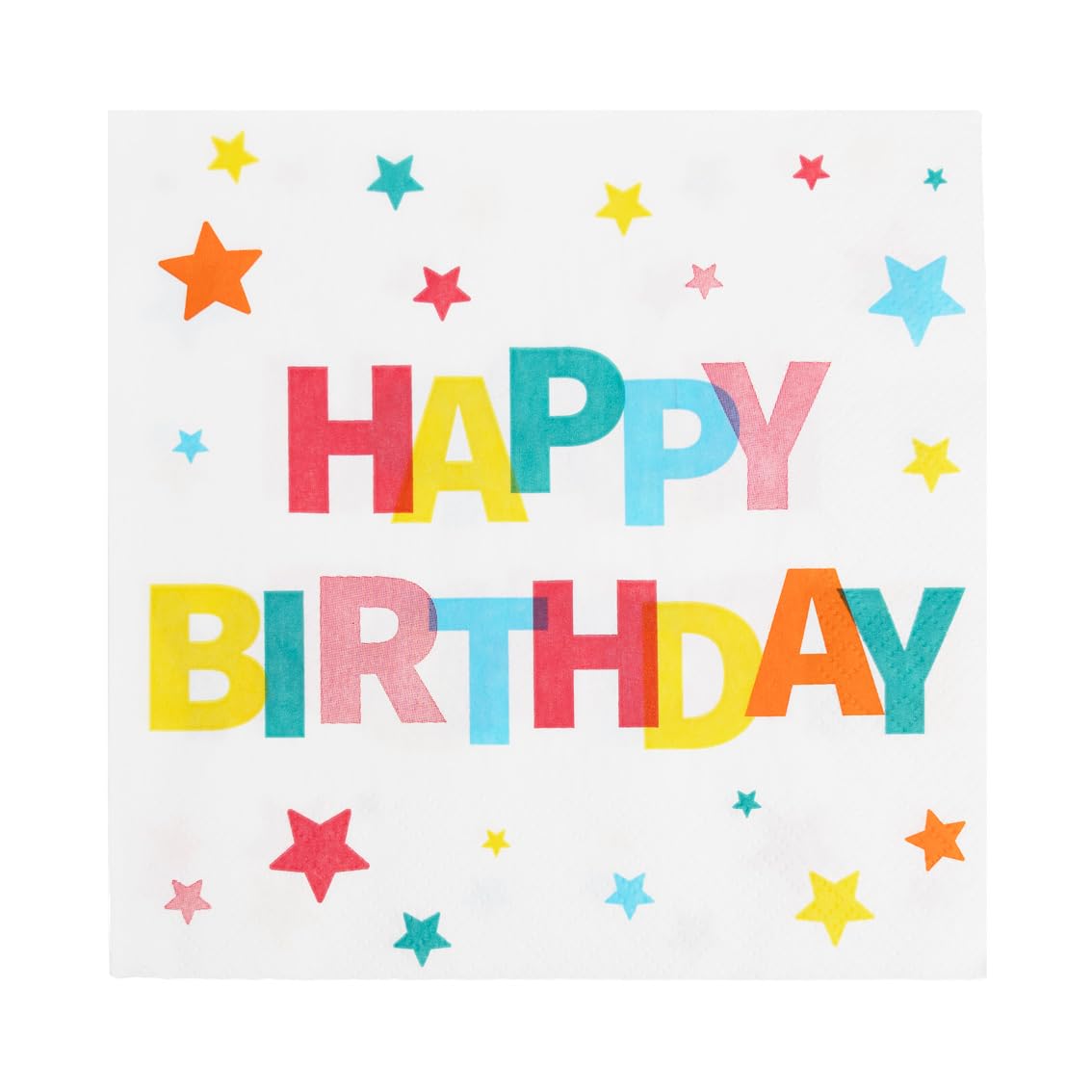 Talking Tables Happy Colourful Paper Napkins - 20 Pack | Multicolored | Disposable