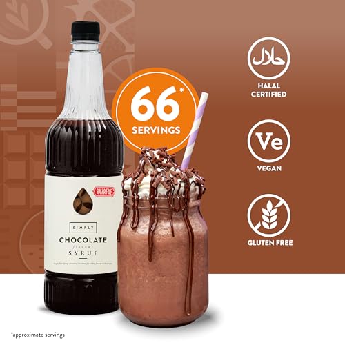Simply - Sugar Free Chocolate Syrup, Low Calorie Vegan & Nut Free Beverage Syrup