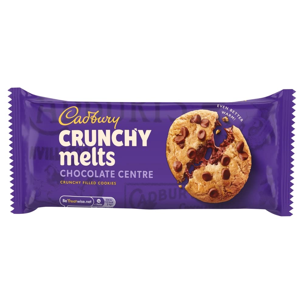 Cadbury Crunchy Melts Chocolate Chip Cookies - Soft Melting Centre | 156g Pack 5