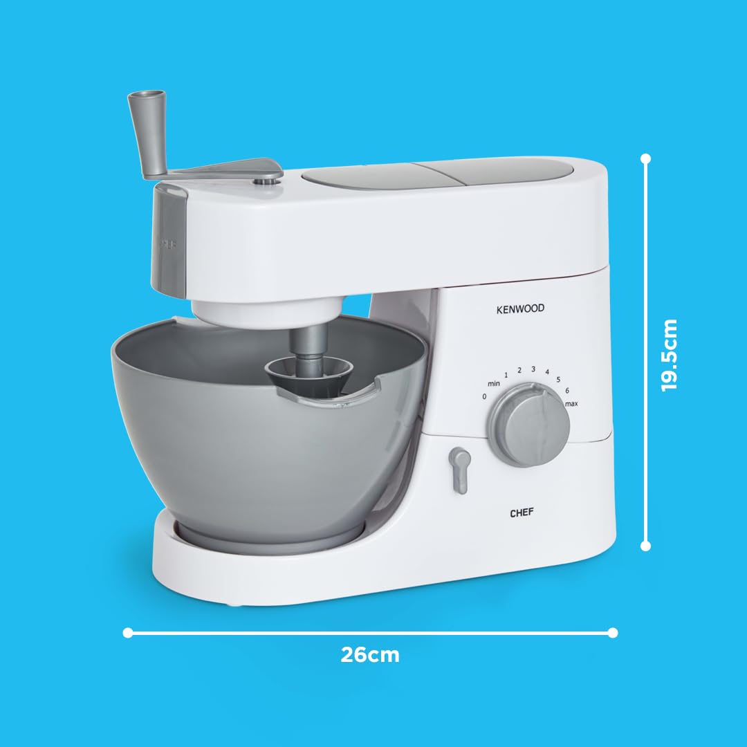 Casdon 63550 Kenwood Toy Mixer for Children Aged 3+ | Perfect for Budding Bakers Who Enjoy Mixing Real Food, Grey,26x15.5x19.5 cm 2