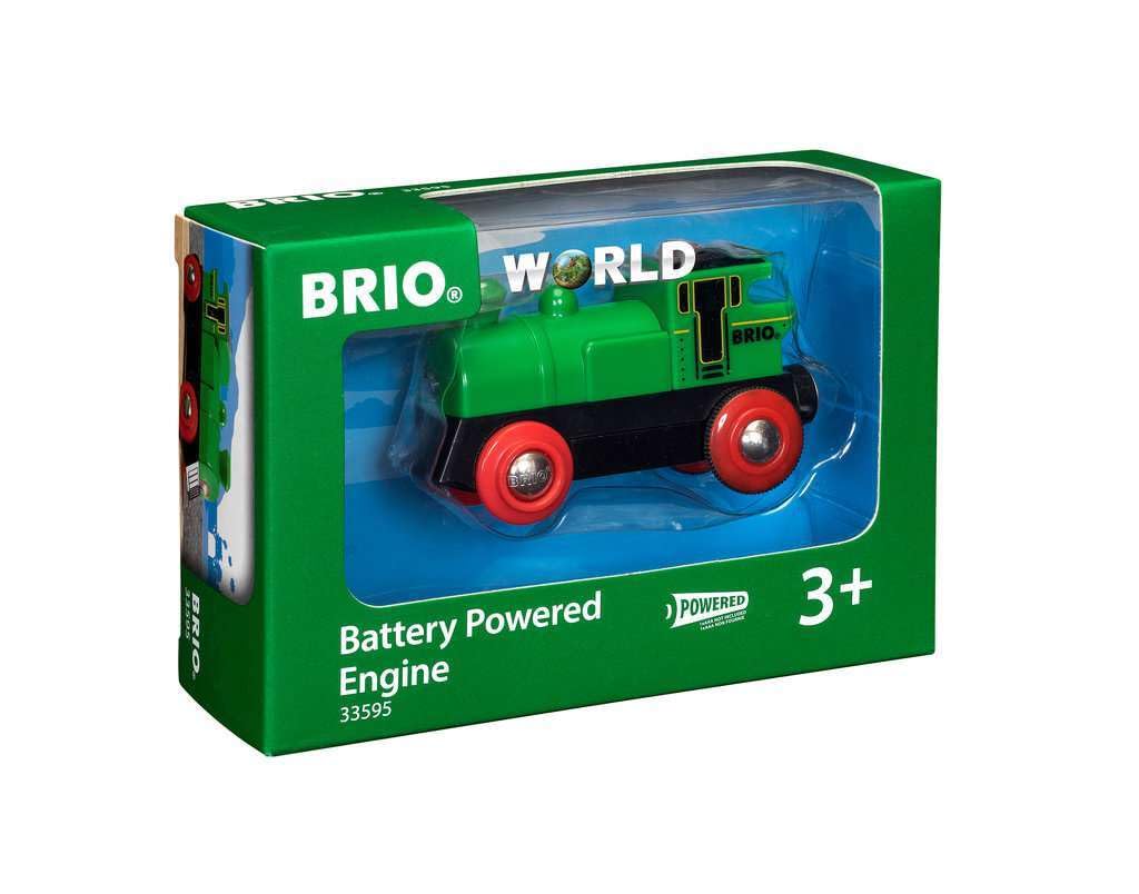 BRIO World Battery Powered Train Engine - Lights, Forward & Reverse, Magnetic Coupling for Ages 3+ 1