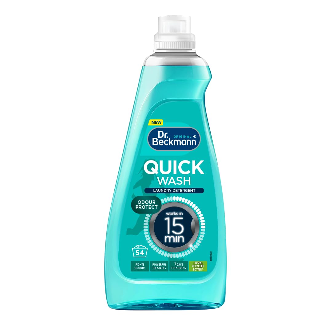 Dr. Beckmann Quick Wash Odour Protect Liquid Detergent - 1.62L | Fast Acting 15 Min Clean | Prevents Discoloration 1