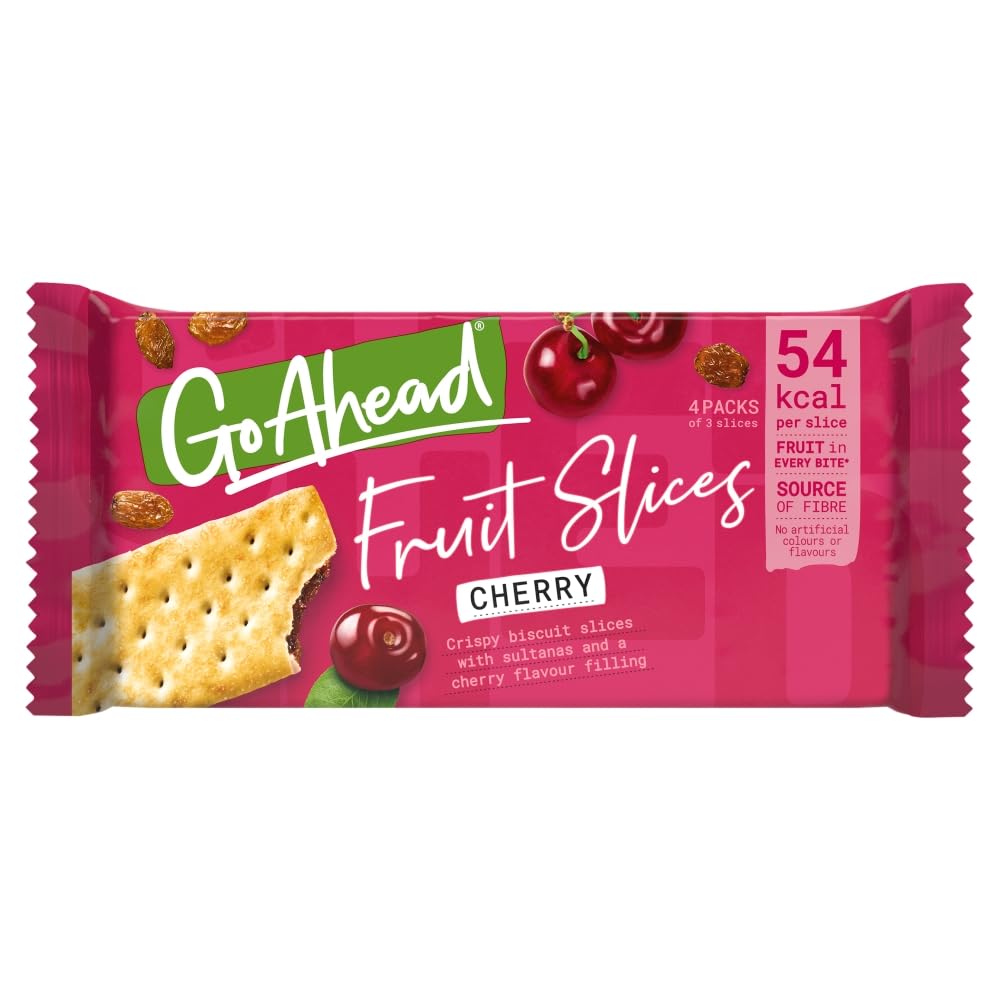 Go Ahead Cherry Crispy Fruit Slices, 4 Packs of 3 (12 Snacks Total), Real Fruit in Every Bite 1