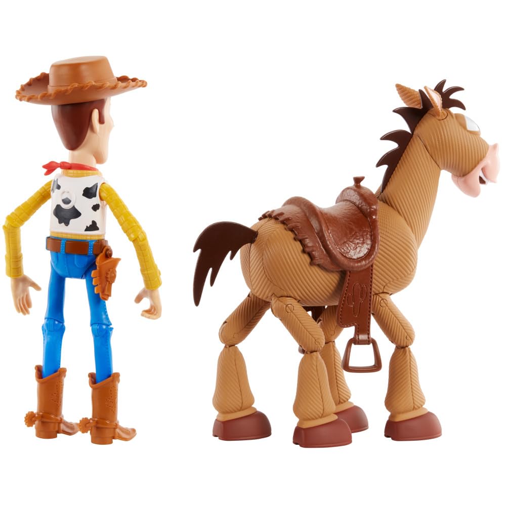 Mattel Disney Pixar Toy Story 4 Woody and Bullseye Action Figure 2-Pack, Movie-Inspired Scale, Ages 3+ 5