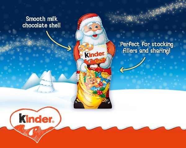 Kinder Milk Chocolate Santa Figure Gift, 110g Festive Chocolate Stocking Filler 2