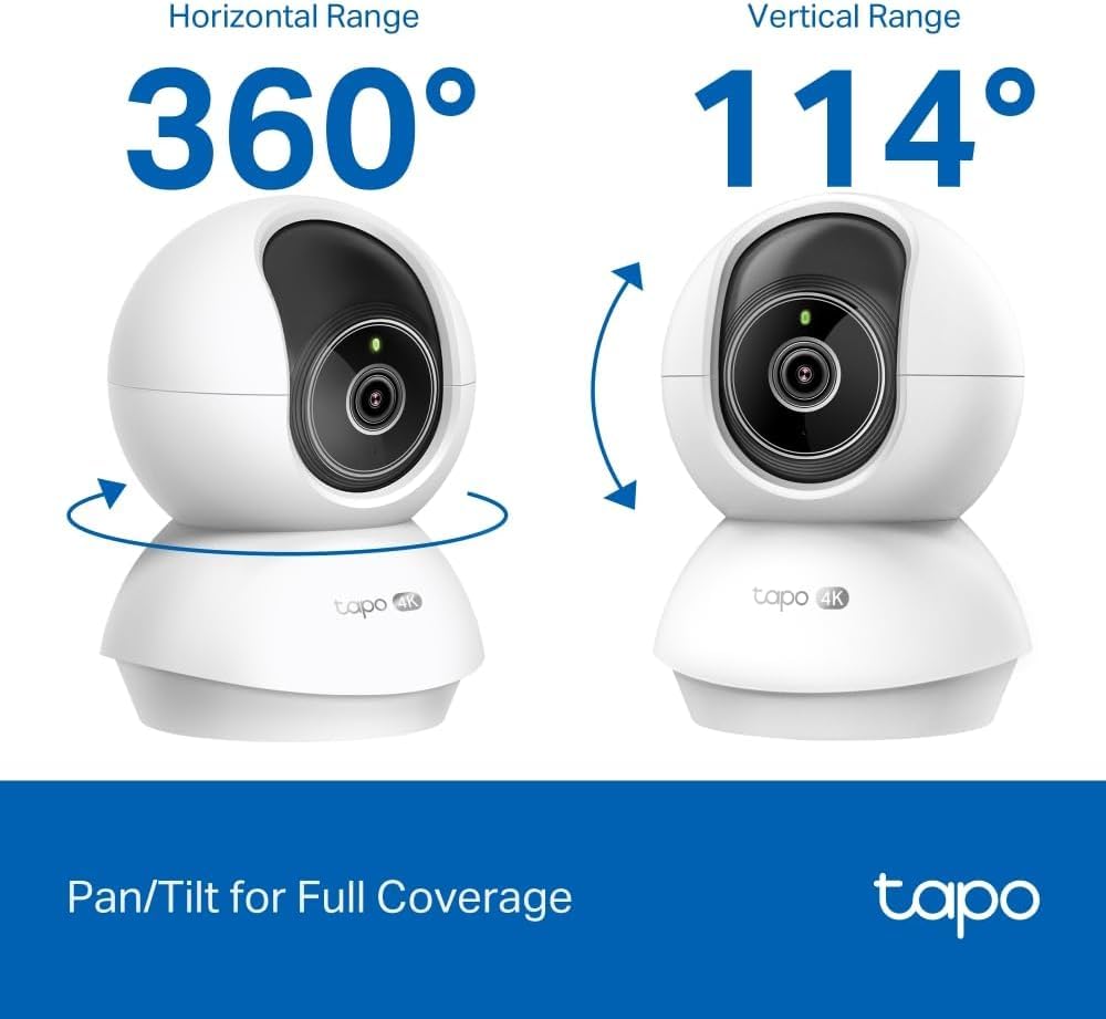 Tapo C250 4K 8MP Pan/Tilt Indoor Security Camera - 40ft Night Vision | AI Detection | Auto-Zoom Tracking 5