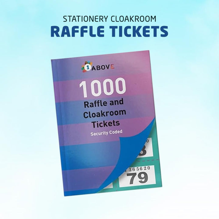 1ABOVE Tombola Raffle Tickets Book - 1000 Numbered Tickets with Security Features
