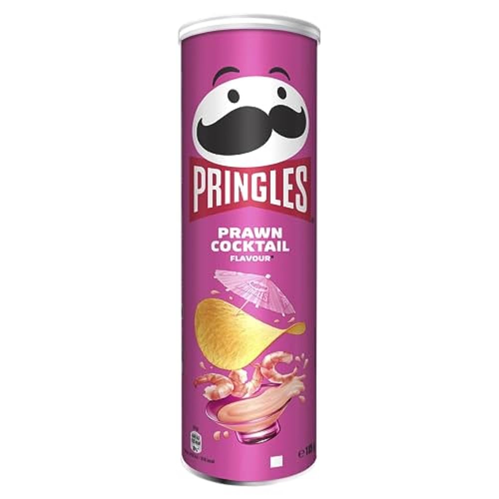 Pringles Prawn Cocktail Flavour Crisps - Bold Taste | Resealable Tube | 185g