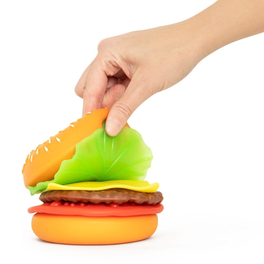 Keycraft Jumbo Peel and Play Burger Squishy Toy - Slow-Rising Foam, Sensory Relief, Ages 3+ 2