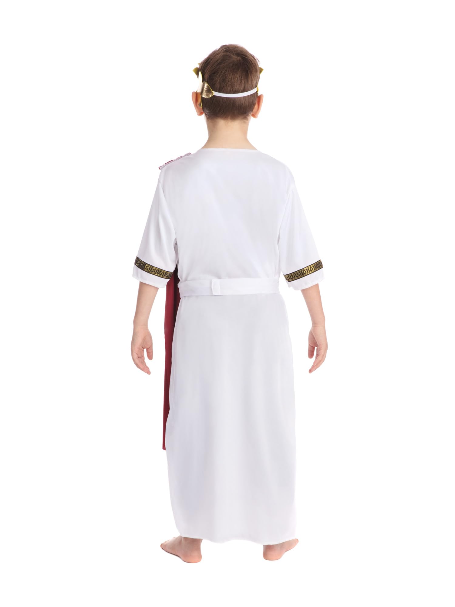Bristol Novelty Roman Toga Costume - White and Red for Kids Ages 4-14 2