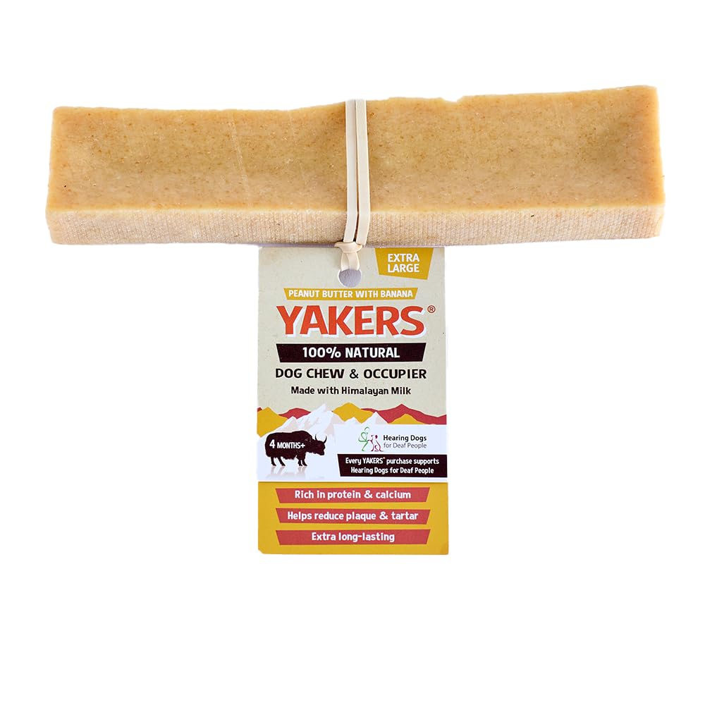 Yakers Peanut Butter & Banana Dog Chew for Adult Dogs | 140g Stick