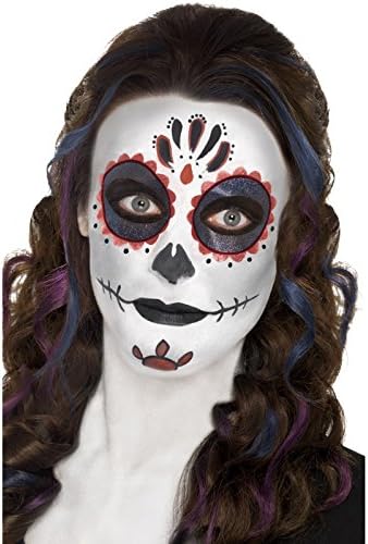 Day of the Dead Make-Up Kit with Face Paints, Face Tattoo, Gem Stickers, Crayon & Applicators 1
