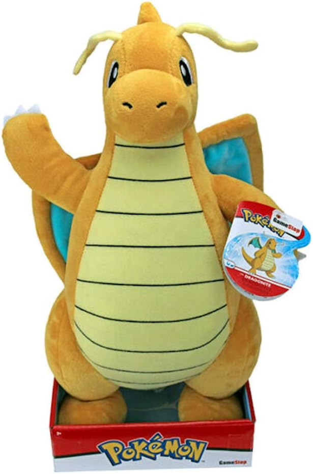 Pokémon Dragonite Plush Toy - 30 cm Cuddly Stuffed Animal for Kids 24 Months+