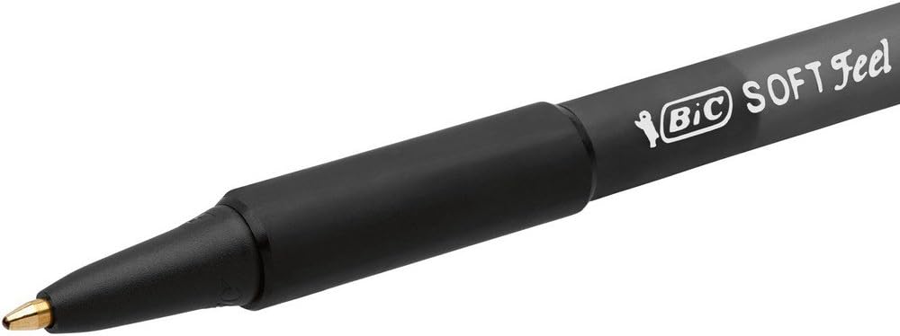 BIC Soft Feel Ballpoint Pens - Black - Pack of 3 Pens - Medium Point (1.0 mm) with Rubber Grip for Comfort 5