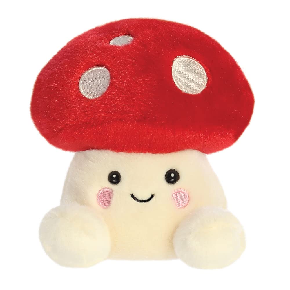 AURORA Palm Pals Amanita Mushroom Stuffed Toy - 12 cm Plush, Red & Beige | Eco-Friendly