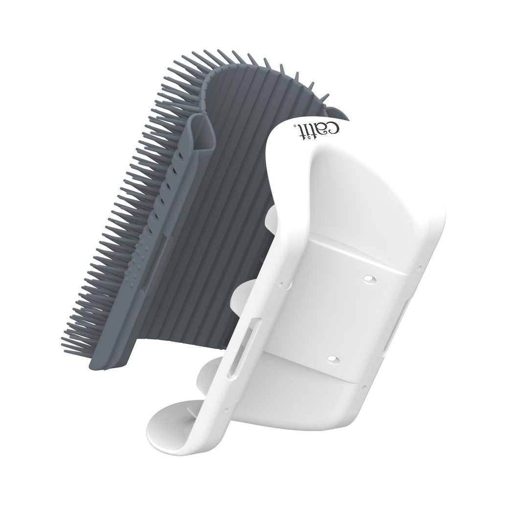 Catit Senses 2.0 Self Grooming Brush for Cats | Wall-Mounted, Collects Loose Hair | Gray