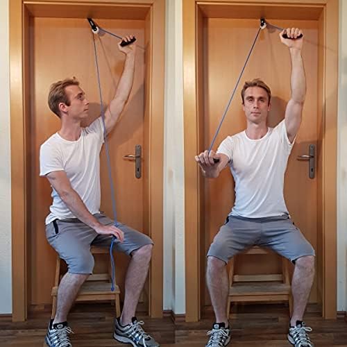 Atemi Sports - Shoulder Pulley Physiotherapy System for Home Exercise and Reha| Durable Over-the-Door Pulley with Adjustable Handles and Door Anchor