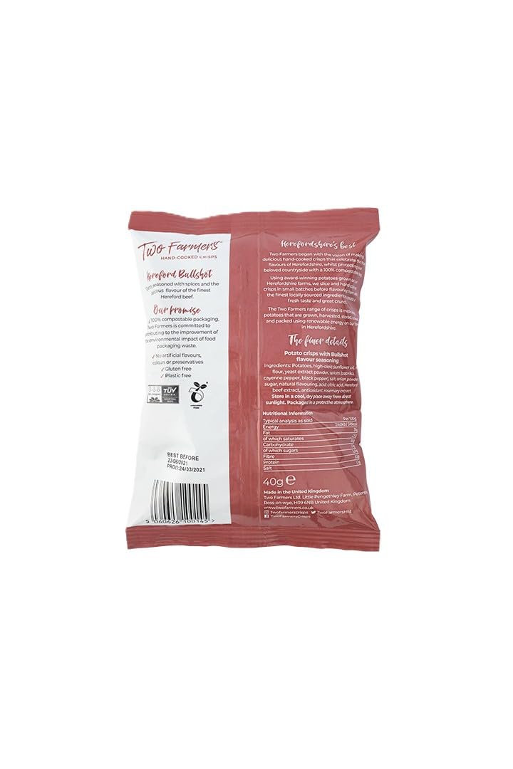 Two Farmers Hereford Beef Bullshot Hand Cooked Crisps - 24 x 40g