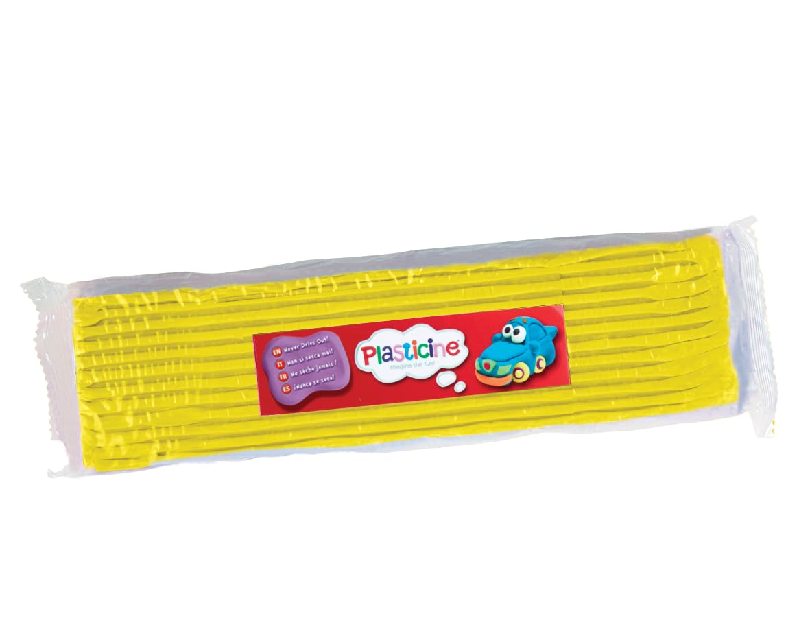 Plasticine Modelling Clay - 400g Yellow Slab | Non-Hardening & Reusable 1