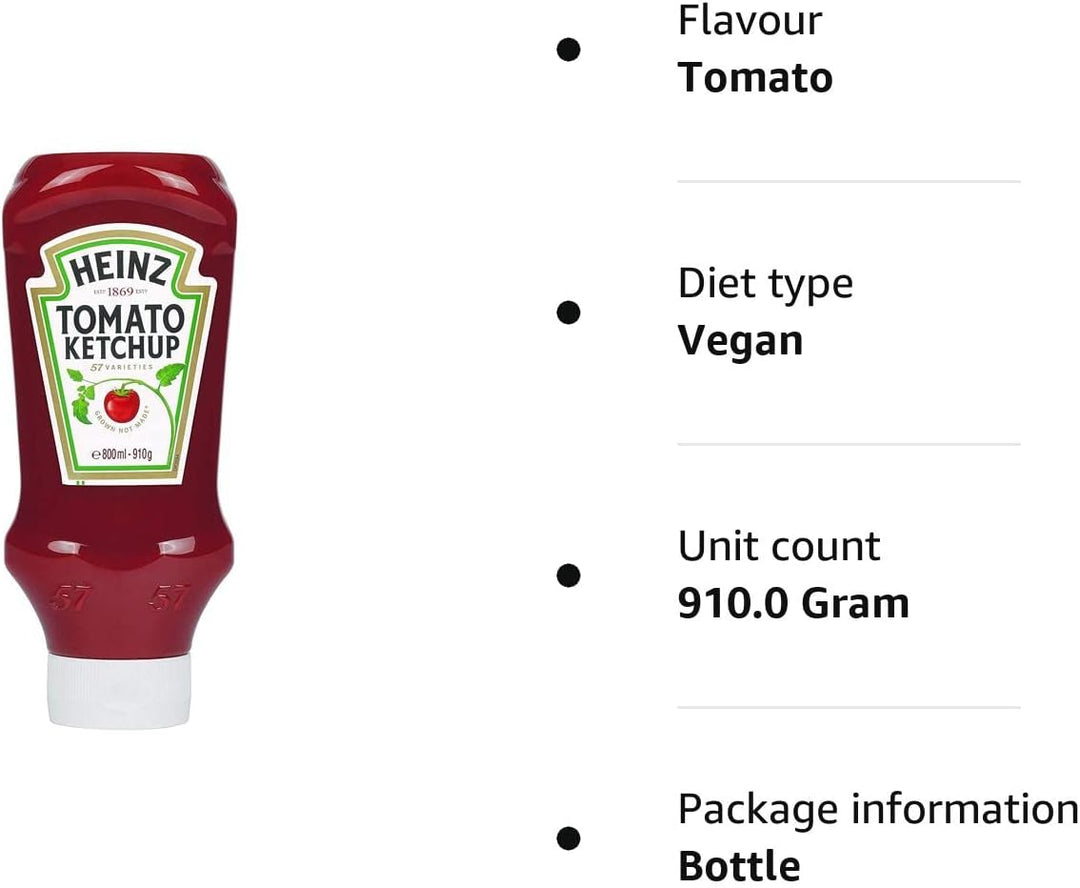 Heinz Tomato Ketchup, 910g Glass Bottle