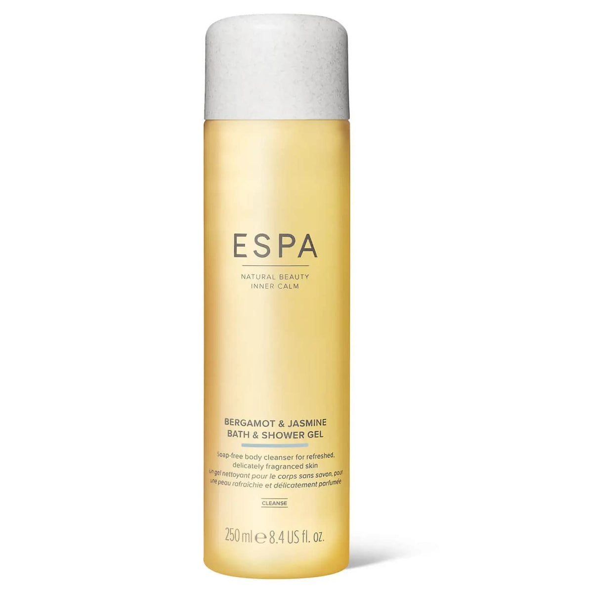 ESPA Bergamot & Jasmine Bath & Shower Gel - Gentle Soap-Free Cleansing, Softens & Conditions Skin | 250ml | All Skin Types
