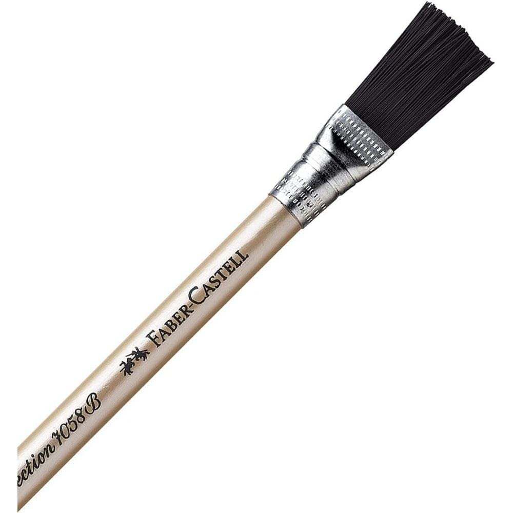 Faber-Castell Perfection Eraser Pencil with Brush - White, Latex-Free, PVC Material