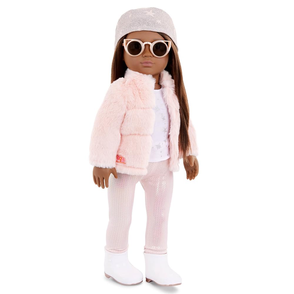 OG DOLLS Our Generation Fancy & Furry Outfit - Pink Faux-Fur Coat Set for 18-inch Dolls 4
