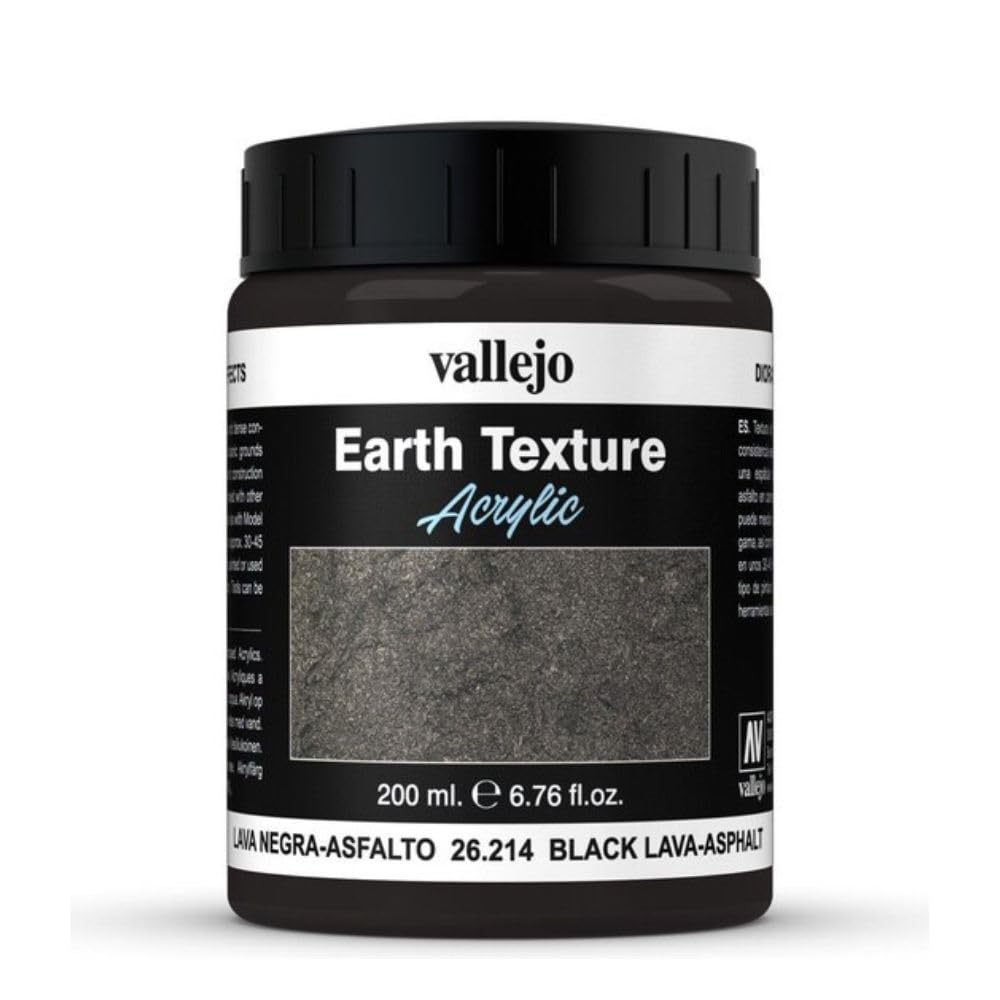Vallejo Model Color Stone Textures Black Lava Acrylic Paint - 200 ml