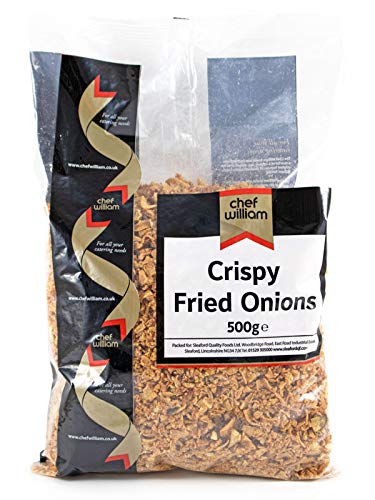 Chef William Crispy Fried Onions - 500g Bag | Heat Treated | Easy Pour Cap 1