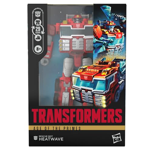 Transformers Age of the Primes Voyager Class Rescue Bot Heatwave Action Figure | 7-Inch | Red 3