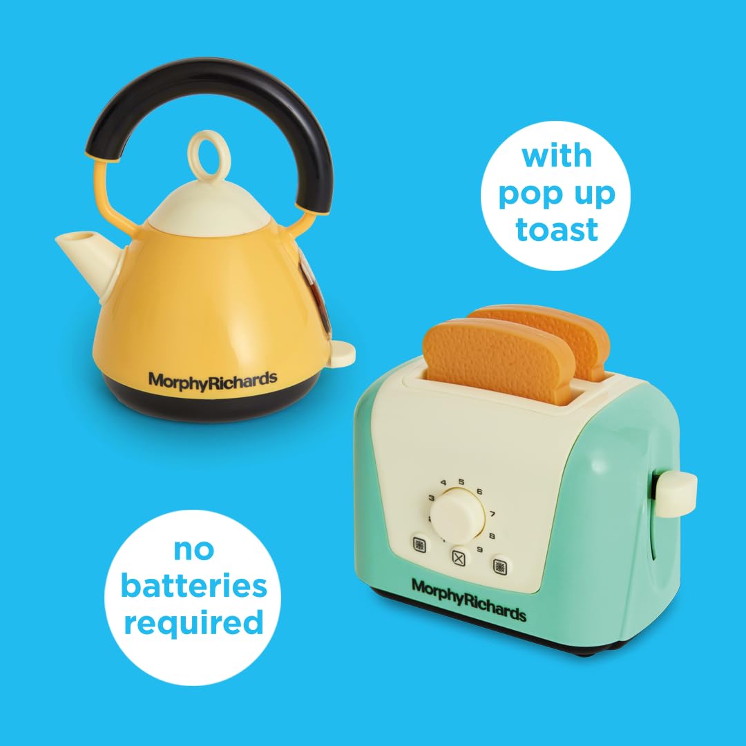 Casdon Morphy Richards Interactive Toy Toaster & Kettle Set - Play Kitchen Appliances for Kids 3+