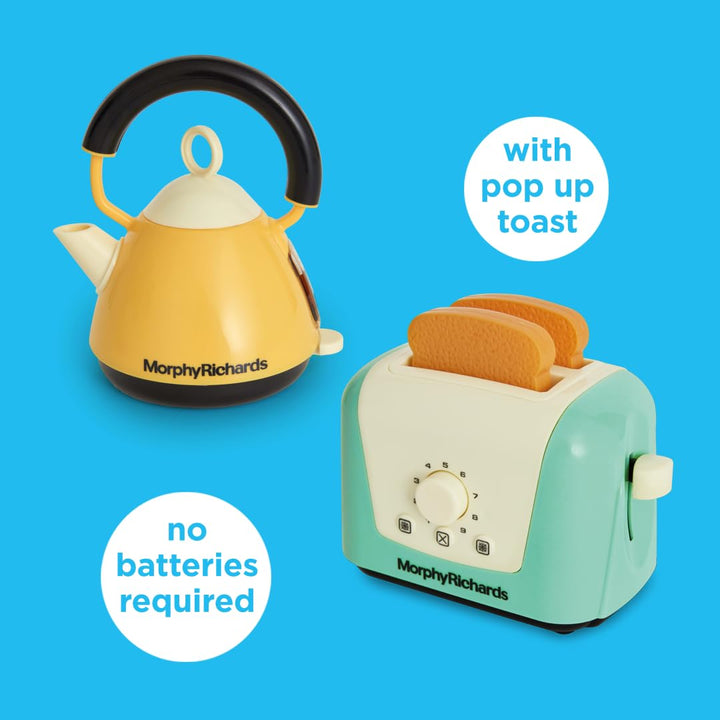 Casdon Morphy Richards Interactive Toy Toaster & Kettle Set - Play Kitchen Appliances for Kids 3+